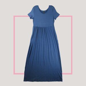 Made by Johnny Blue Maxi Dress Size XXL Short Sleeve